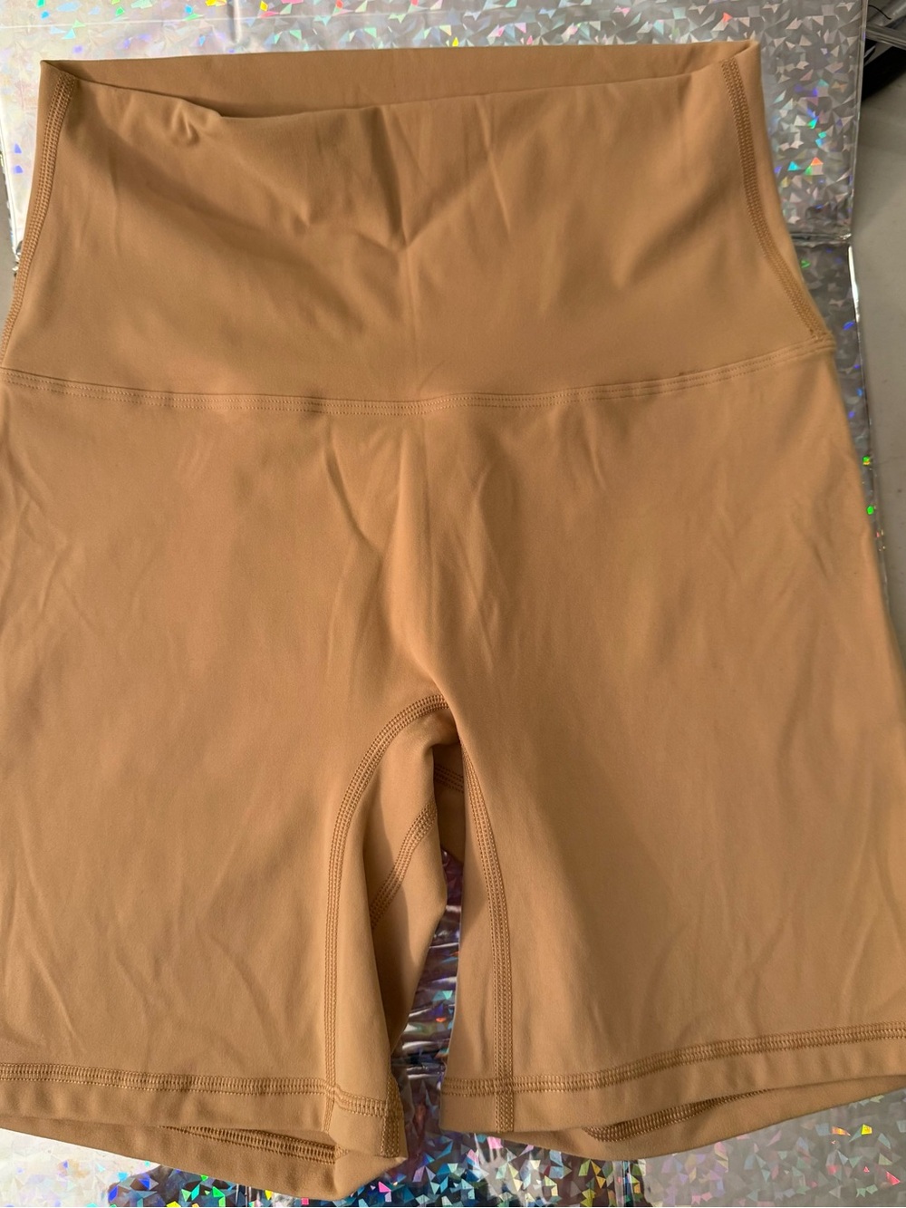 HALARA High-Waist Bike Shorts in Camel Brown